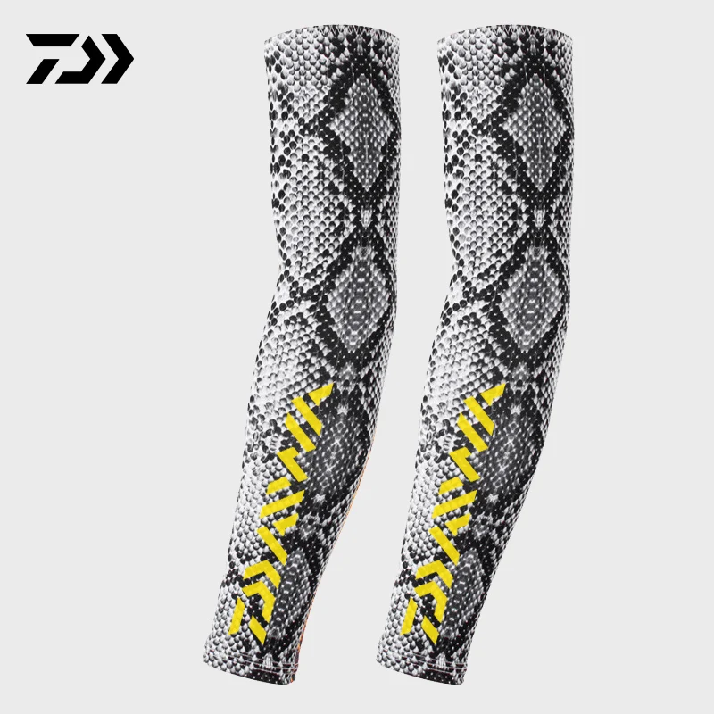 Gray python Daiwa Лето Защита от солнца рукав рыболовный лед Шелковый материал дышащий Быстросохнущий наружный Спорт кемпинг анти-УФ рукав - Цвет: Gray python