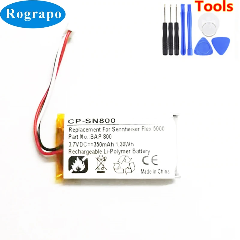 

New Li-ion 350mAh BAP 800, AHB571935PCT-03 Replacement Battery For Sennheiser Flex 5000 Set 880 RS 5000 Acumulator 3-Wire Plug