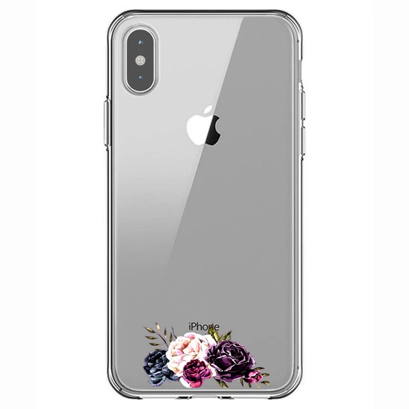 Phone Case for iphone 6 6s 6Plus 7 8plus Soft Silicone TPU Flower Protector Cover For X XR XS MAX Bumper Y618 |
