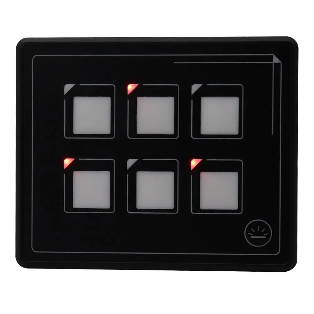 

Hot Sale Touch Screen Switch Panel Wear-resistant 12V 24V Car Boat Slim 6 Gang Touch Screen Switch Panel Touch Control Panel Box