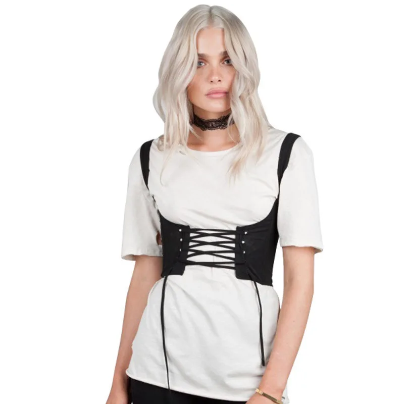 

Summer plus-size female denim vest with black sexy adjustable straps in a slim girl's waistpin fashion commuter top