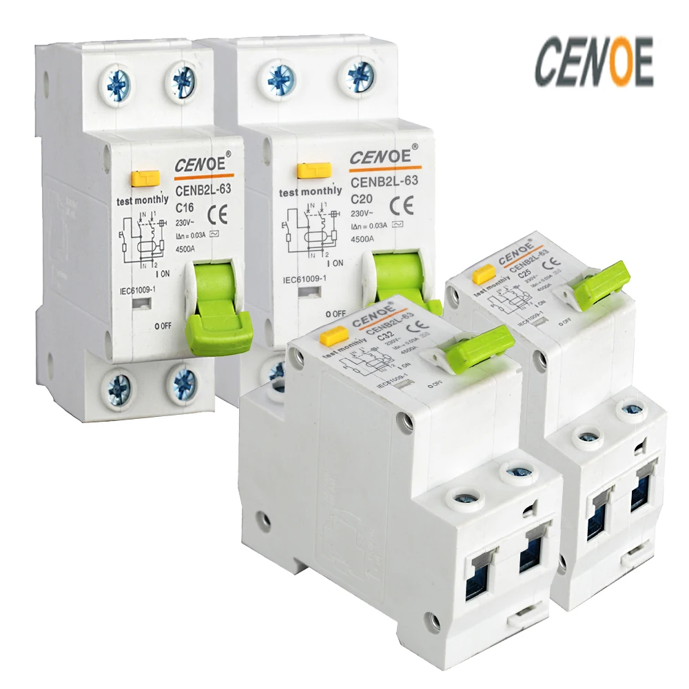 

Free shipping superior elcb earth leakage circuit breaker good residual breaker DPNL1P+N 230V~50/60HZ with Leakage protection