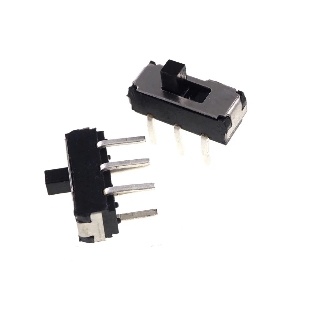 100 шт. миниатюрный ползунковый переключатель 6 Pin 2P2T DPDT ON вертикальный сквозное