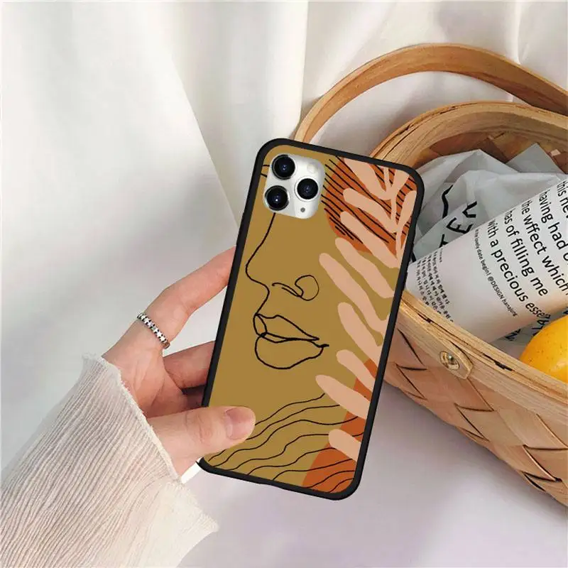 

Poster Minimalist Face artwork sketch Phone Case for iPhone 11 12 Pro X XS Max Mini XR 7 8 Plus Samsung S9 10 20 A51 Plus Ultra