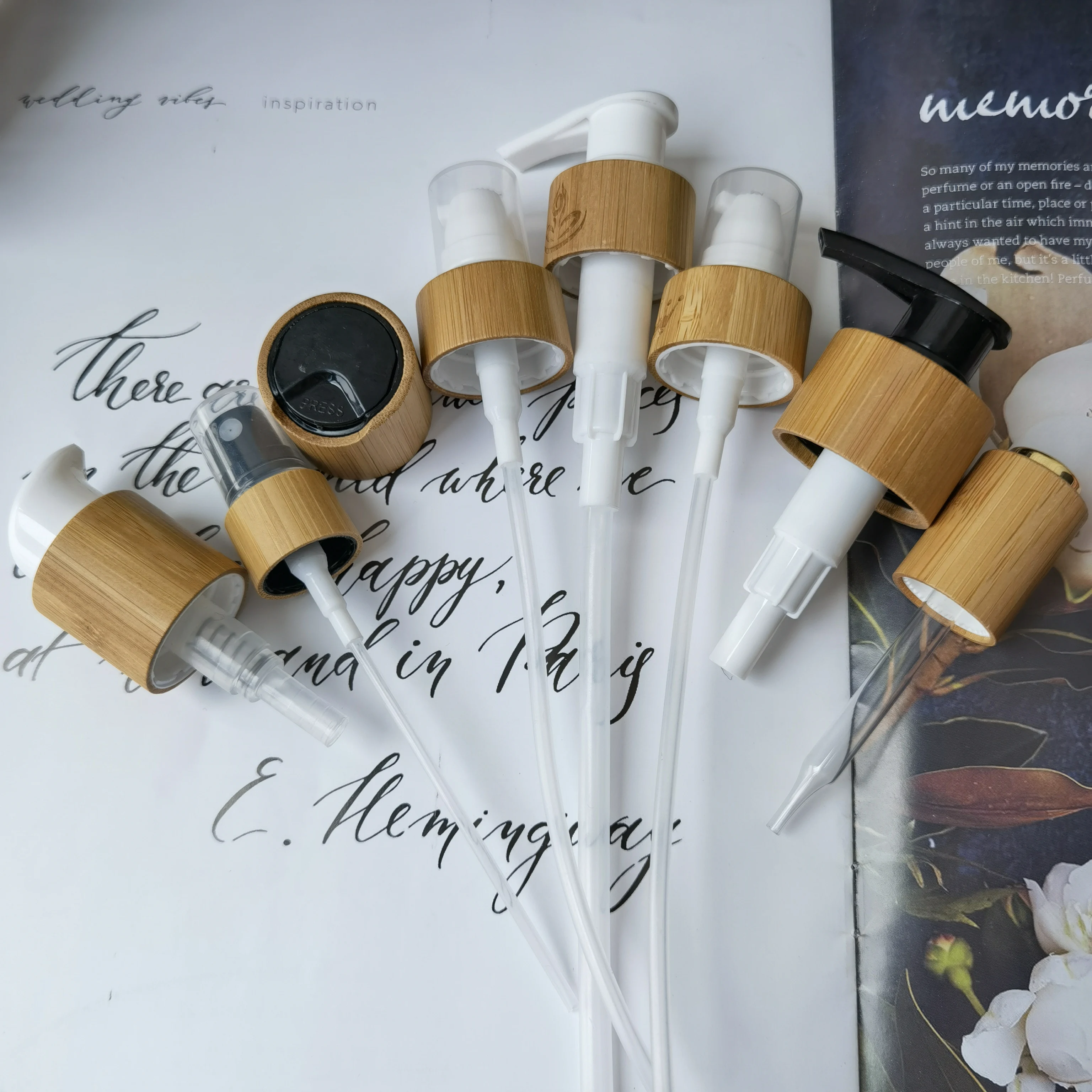 100 шт. бамбуковые крышки для косметических пластиковых бутылок стеклянных