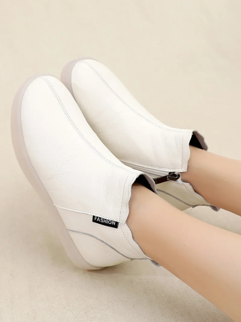 

Women Ankle Boots Warm Motorcycle Slip on Super Comfortable Booties Footwear Winter Shoes