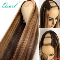 straight human hair wig natural hair 2x4 u part wigs for women glueless honey blonde highlights brazilian remy hair 150 qearl