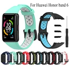 Ремешок силиконовый для смарт-часов Huawei Honor band 6, регулируемый браслет с инструментами для наручных часов, много цветов