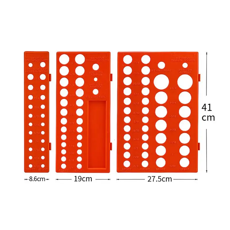

13MA 3pcs/set Multifunctional Sleeve Socket Organizer Tray Rack Storage Holder Metric Imperial Stand