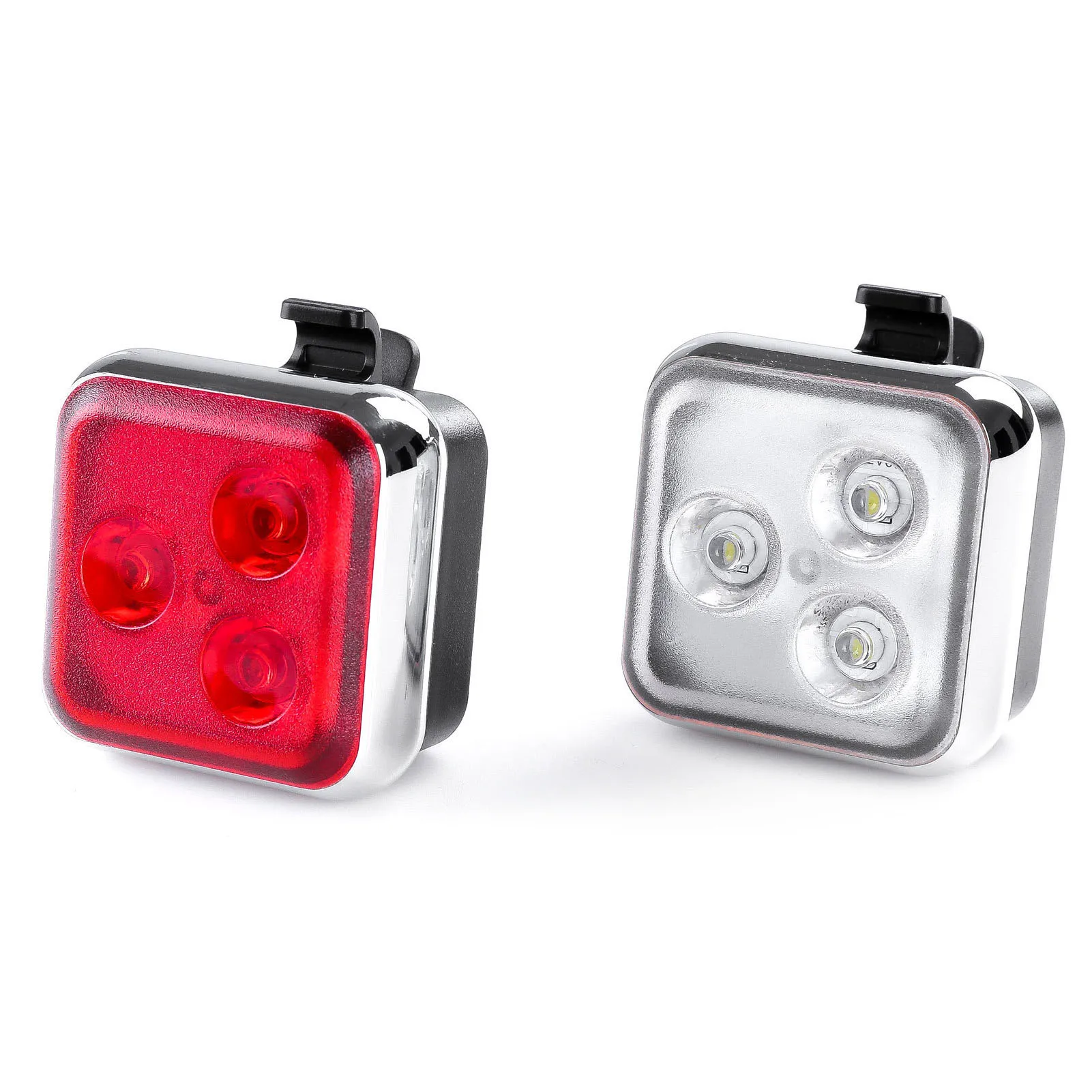 

Bicycle Rear Light Square Bike Warning Lamp IPX6 Waterproof USB Charge Red White Light Color Safety Headlight Tail