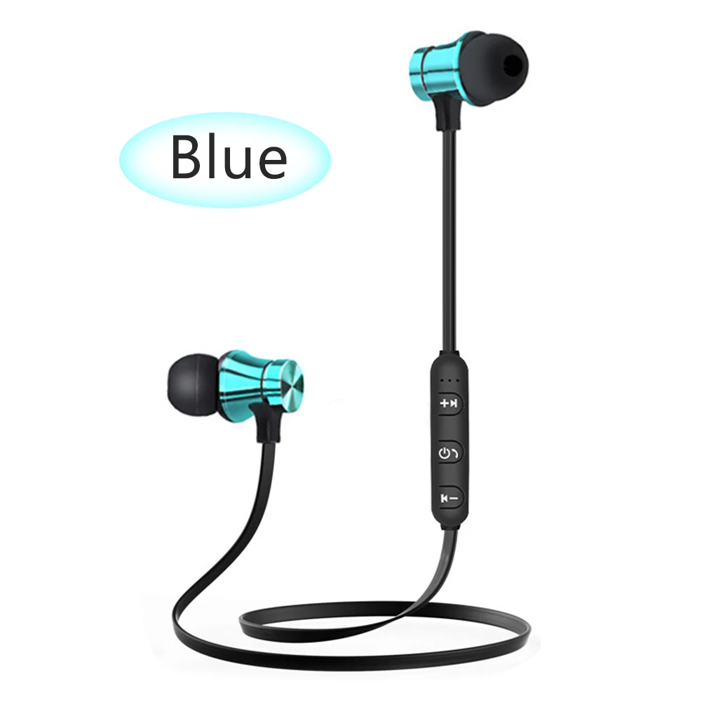 blue Магнитный Беспроводной Bluetooth спортивные наушники-вкладыши стерео наушники гарнитура с микрофоном Шум отменить для Xiaomi Redmi huawei Honor - Цвет: blue