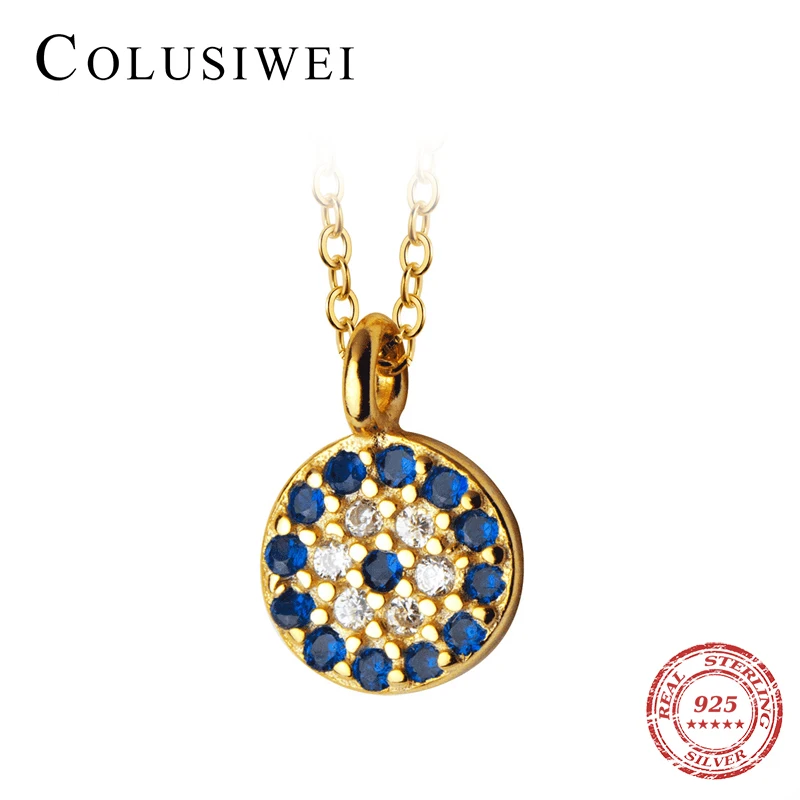 Colusiwei Горячая продажа голубые глаза короткое ожерелье для женщин подлинный 925