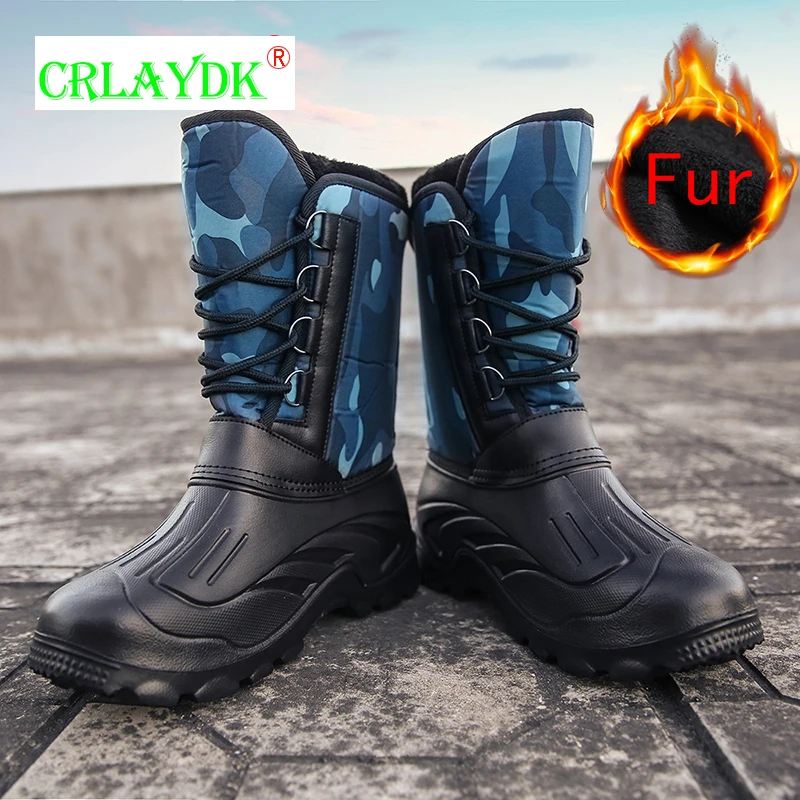 

CRLAYDK Men Hunting Mid Boots Jungle Camouflage Winter Snow Military Bootie Tactical Rainproof Outdoor Ankle Desert Combat Shoes