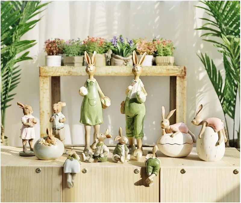 

[VIP] Resin Crafts Pastoral Rabbit Fairy Home Decoration Accessories Bedroom Living Room Wine Cabinet Rabbits Furnishings