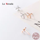 Женские маленькие серьги-гвоздики La Monada, серьги из серебра 925 пробы с геометрическим рисунком самолета, минималистичные украшения для девочек