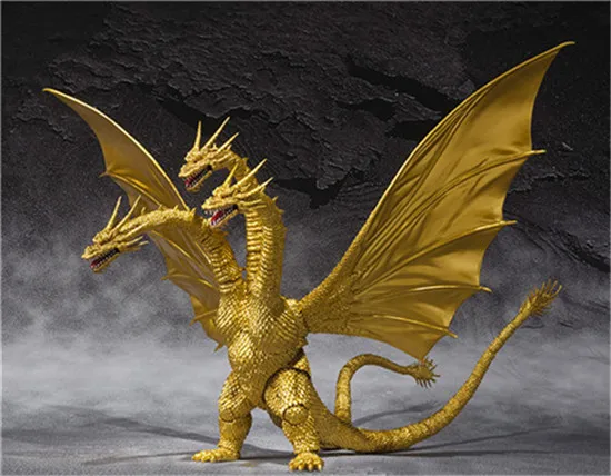 Фильм Gojira 3 головы золотой дракон король BJD суставы подвижная ПВХ фигурка