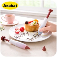 anaeat 1pc food grade silicone food writing pen chocolate decorating tools cake bread cream cookie icing piping pastry nozzles