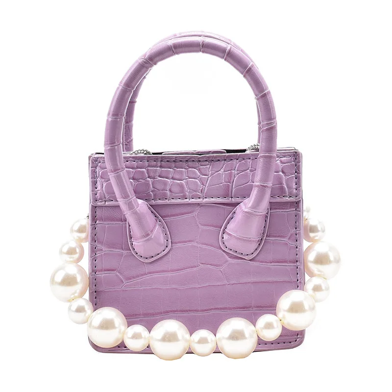 

Womens' Pouch Mini Handbags 2021 New Fashion Pearl Chain Western Style Crossbody Shoulder Bags Small Square Bag Black JT310033