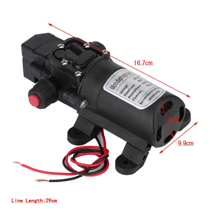 

12V 115Psi 5L/min 60W Car Water Pump High Pressure Diaphragm Self Priming Water Pump Electric Washing Machine