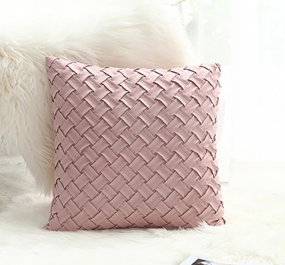 Dusty Pink Однотонный розовый серый чехол для подушки из мягкой искусственной замши, декоративная наволочка для подушки, тканый узор 45x45 см/30x50 см - Цвет: Dusty Pink