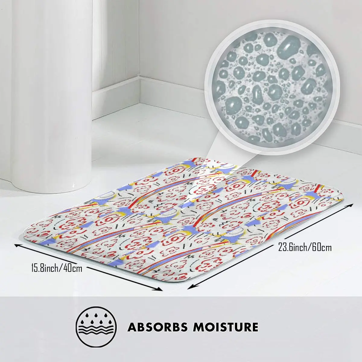 Red Flowers 4 Bath Mat Carpet Entrance Door Tatami Foot Bathroom Rug Kitchen Carpets | Дом и сад