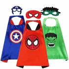 Детский костюм-накидка на Хэллоуин, Детский костюм Человека-паукаХалкаЖелезного человекасупергероя Капитана Америка, Комплект масок для косплея