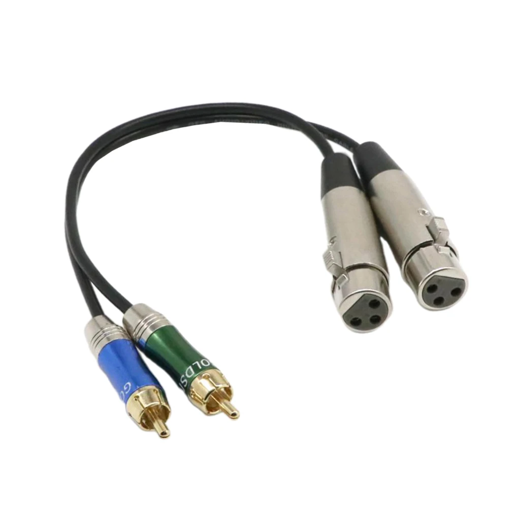 

Переходник 2 XLR (гнездо) на 2 RCA (штекер) для микрофона адаптер кабельного штекера
