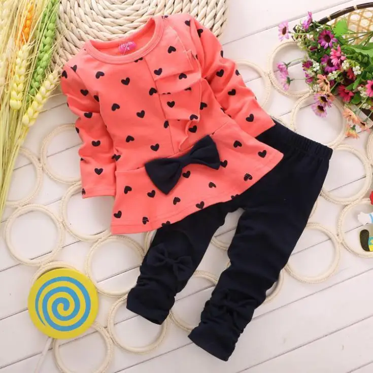 Girls Denim Suit Hot New Floral Long-sleeved Girls Clothes Waist Shirt Hole Cow Children Flower Print Set