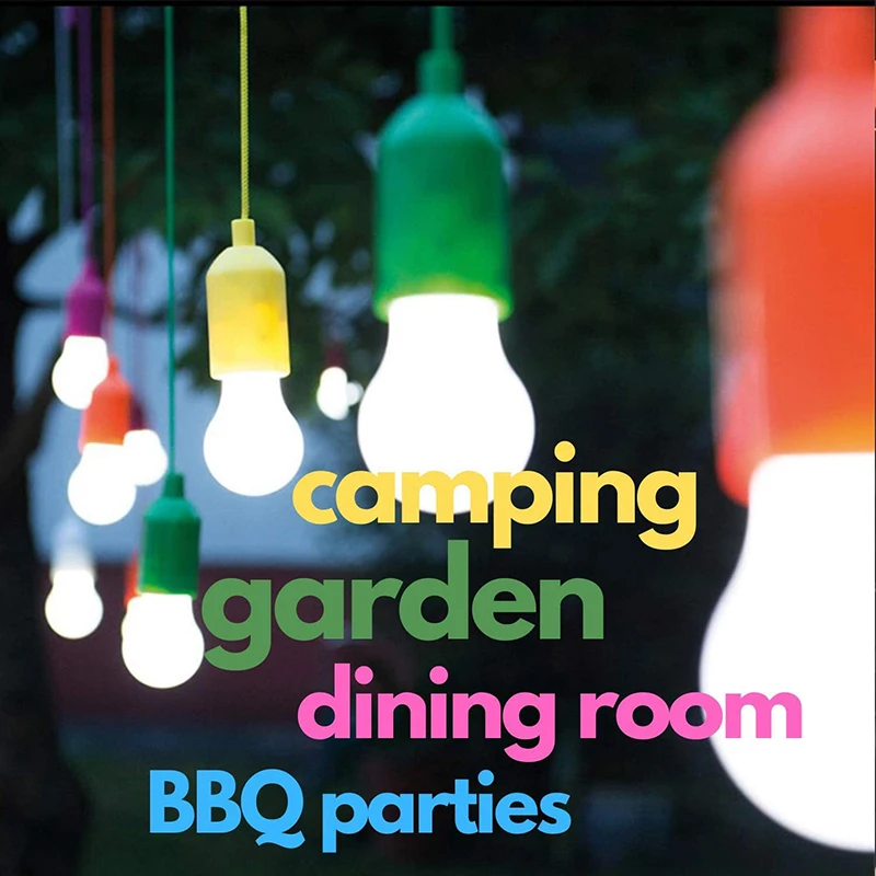 

Portable Colorful LED Hanging Lamp Modern DIY Design Hanging Lamps Tent Camping Light Bulb Cafe Restaurant Exquisite Ornaments
