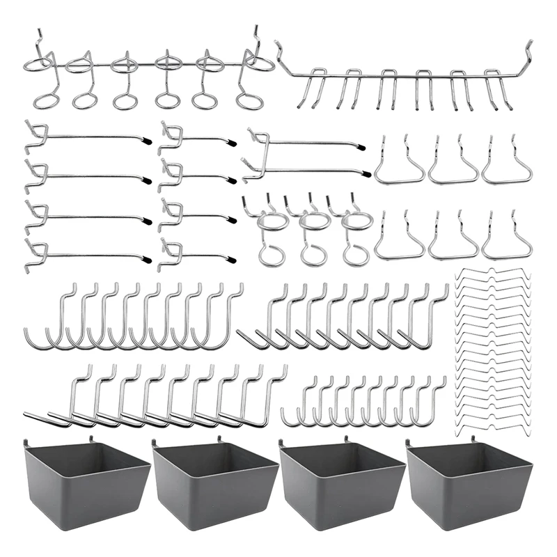 

Набор крючков для пегборда, 80 шт., с ящиками для пегборда, замки для пегборда, для организации различных инструментов для кухни, рукоделия