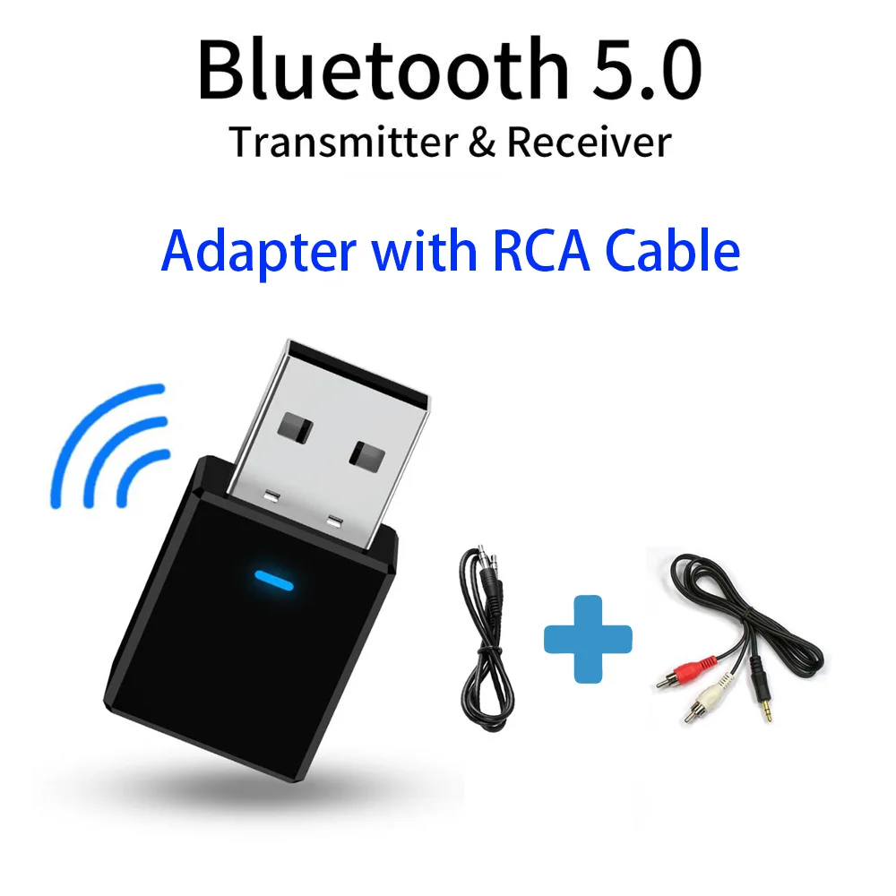 CALETOP Bluetooth 5,0 передатчик приемник 3,5 мм беспроводной адаптер AUX аудио передатчики для ТВ колонки автомобильный комплект ТВ - Цвет: Adapter with RCA