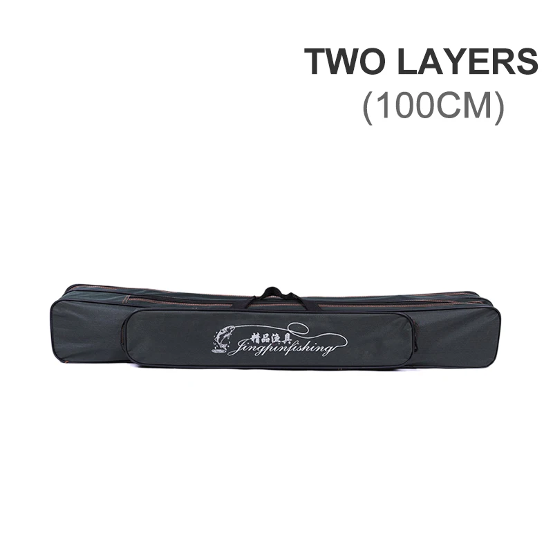 Black 100 cm Новые сумки для рыбалки 2 Слои многофункциональная сумка для рыбалки стержень катушки Lure нейлон хранения Полюс Карп рыболовные снасти Чехол XA40G - Цвет: Black 100 cm