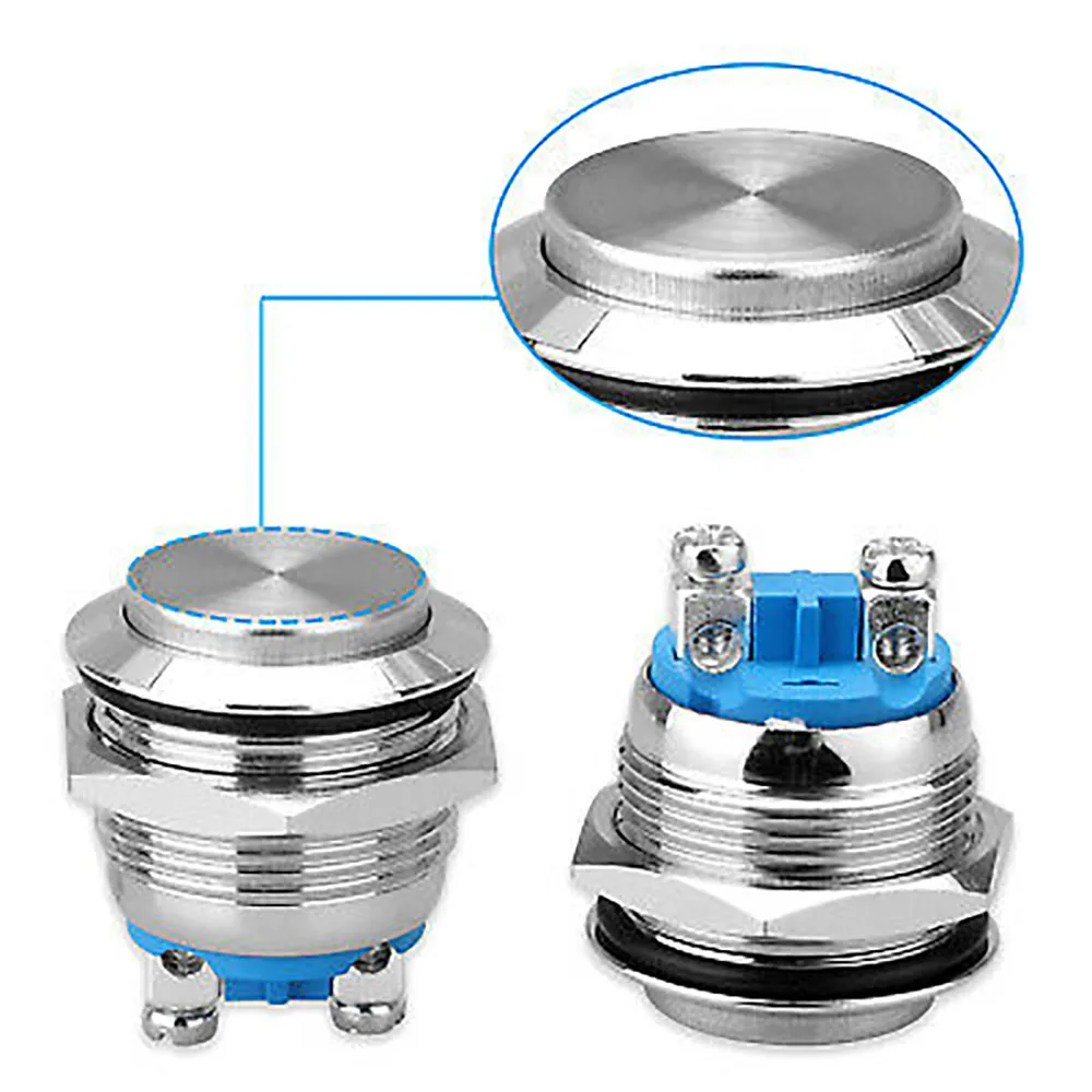 

19mm Momentary Button Switch 5Pcs AC 250V Boat Horn Instant Push Screw