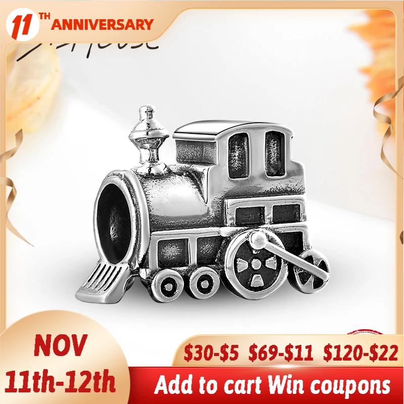 2021 паровоз 925 пробы Серебряный Шарм Бусины Подходят оригинальный Европейский