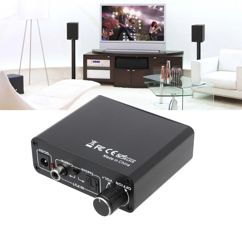

Digital To Analog Audio HiFi Headphone Amplifier Toslink Coaxial Mutual Convert