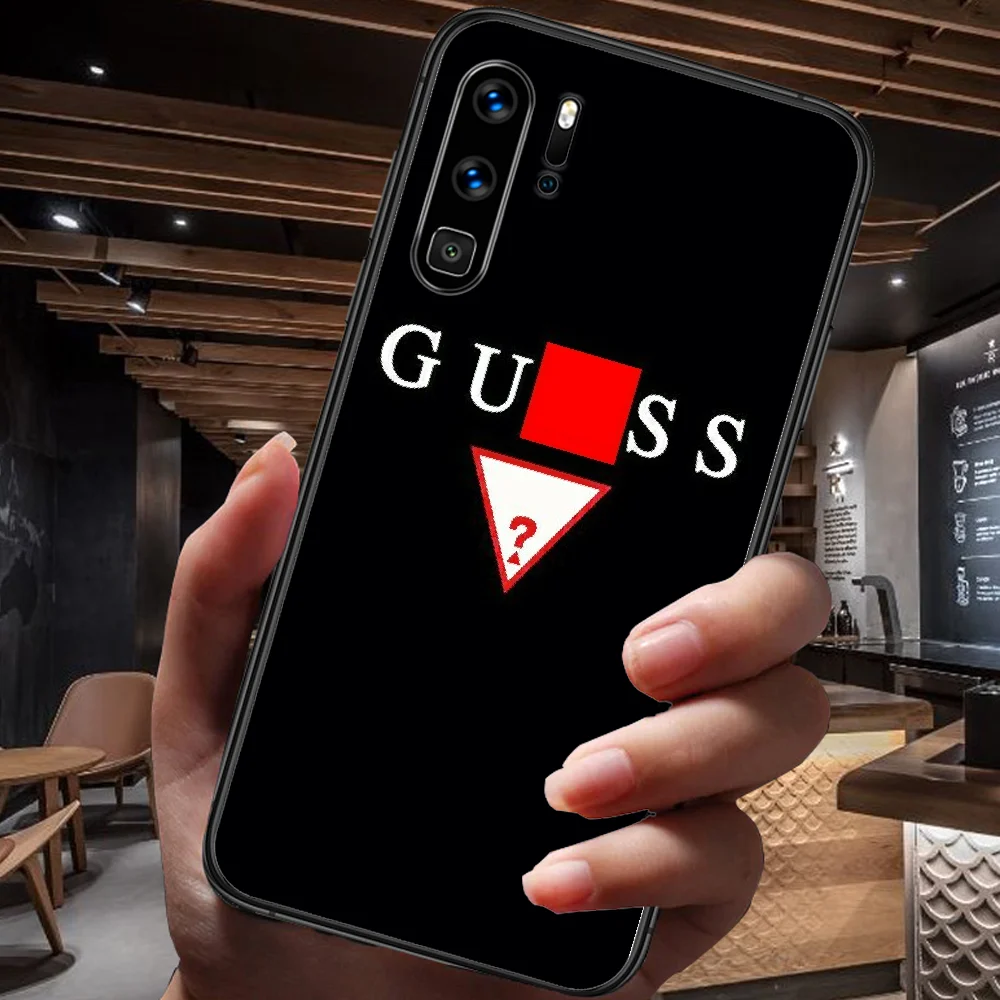 

GUESS Phone Case For Huawei P Mate Smart 10 20 30 40 Lite Z 2019 Pro black Bumper 3D Back Pretty Hoesjes Painting Cell Fashion