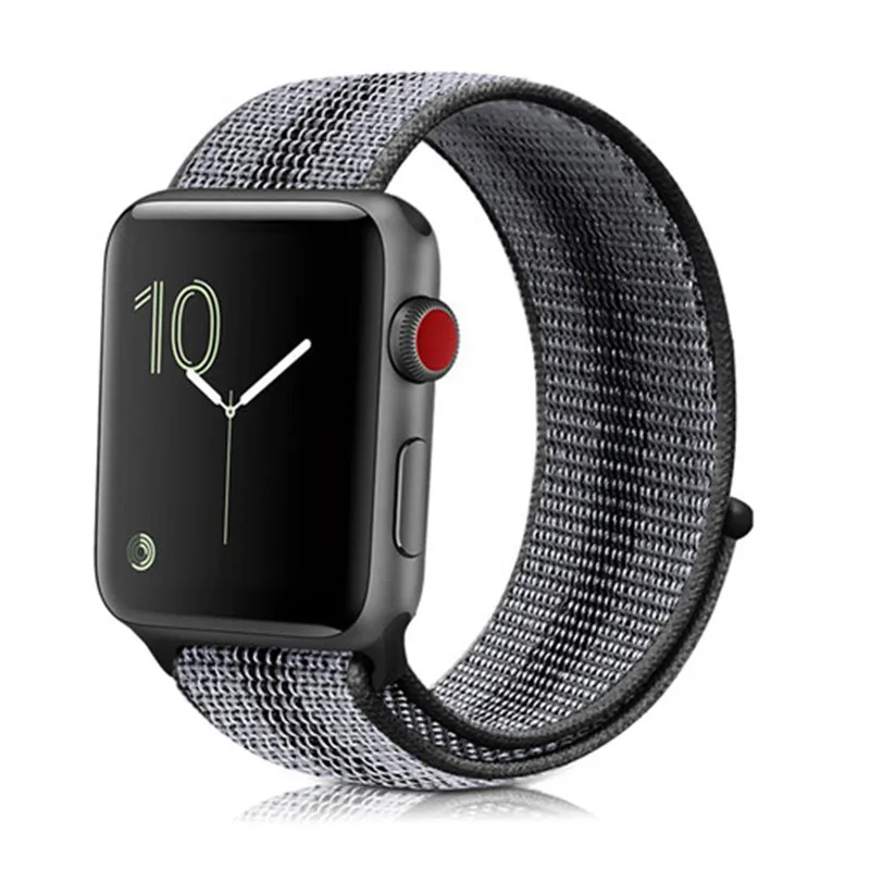 Ремешок для apple watch band sport loop apple watch 5 4 3 band 44 мм 40 мм iwatch 5 4 42 мм 38 мм correa нейлоновый браслет pulseira nato - Цвет ремешка: strip black 23