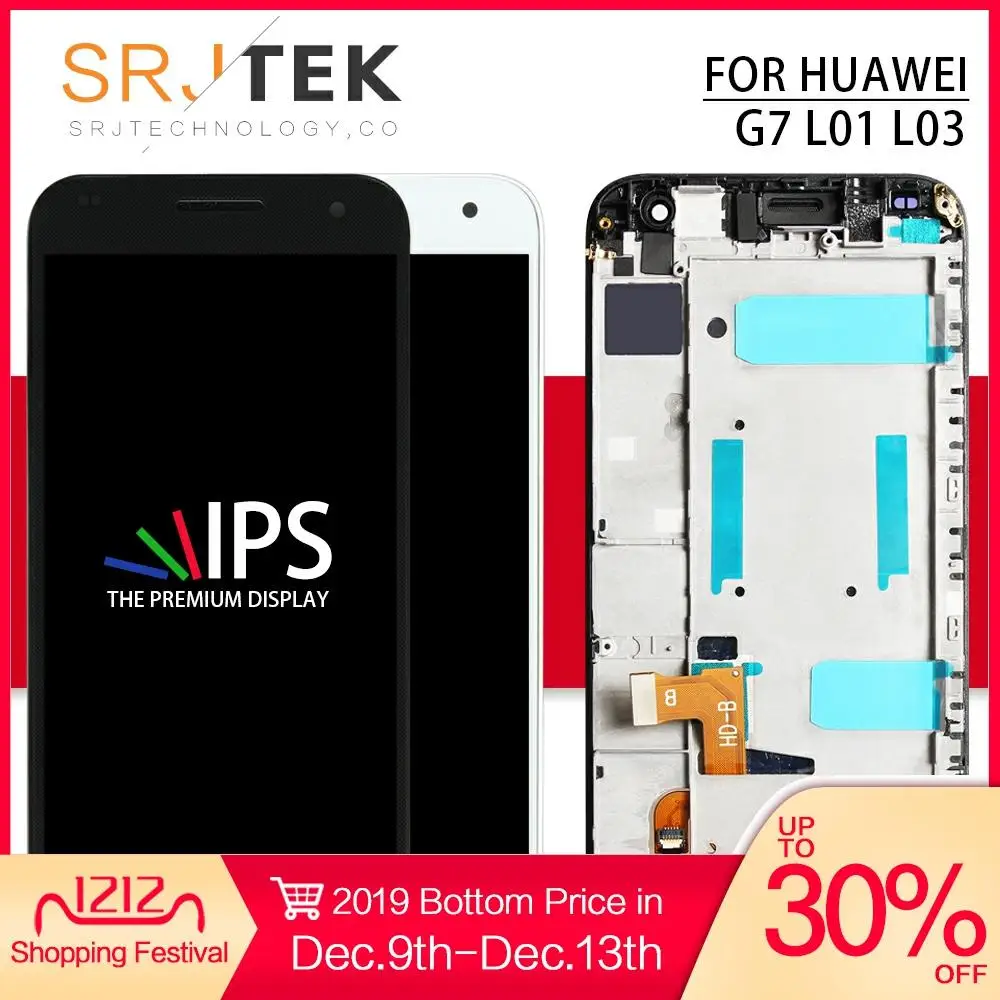 Srjtek 5 ''для huawei G7 ЖК дисплей Ascend L01 L03 TL00 UL00 UL20 Сенсорная панель дигитайзер с