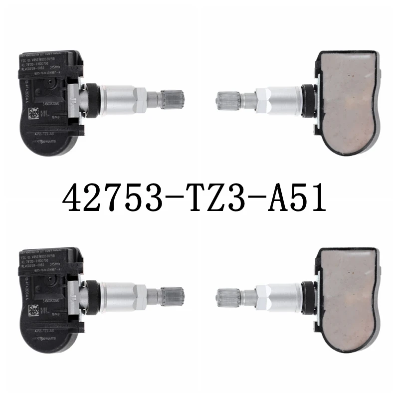 Датчик давления в шинах 4x TPMS 42753-TZ3-A51, подходит для H-onda Acura TLX ILX RDX MDX 315 МГц 42753TZ3A51 42753-TX4-A512-M1