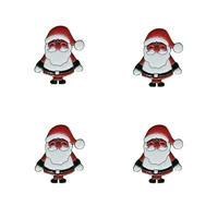 4pcs santa claus 2021 christmas brooches for women enamel new year figure party casual brooch pins gifts