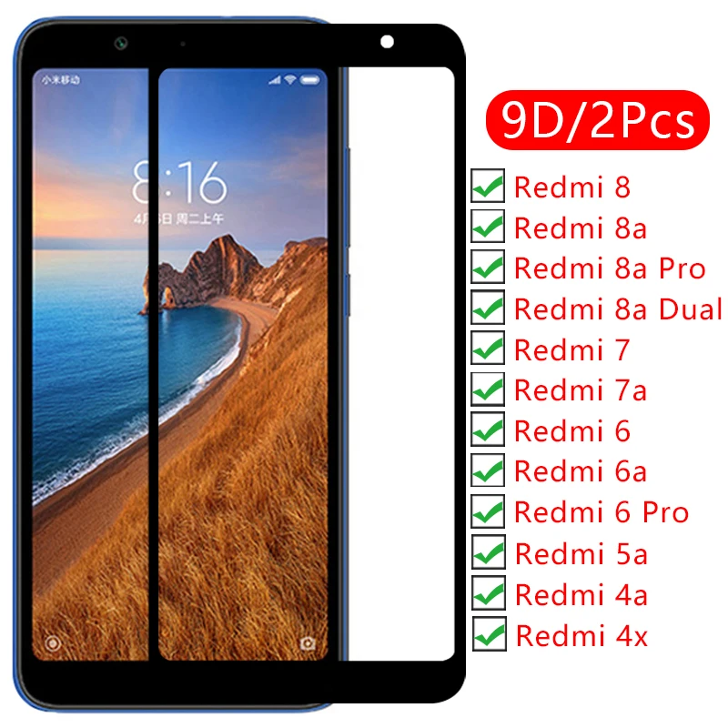 Защитное закаленное стекло 9d для redmi 8a pro dual 7a 6a 5a 4a 4x8 7 6 5 4 a x | Мобильные телефоны и