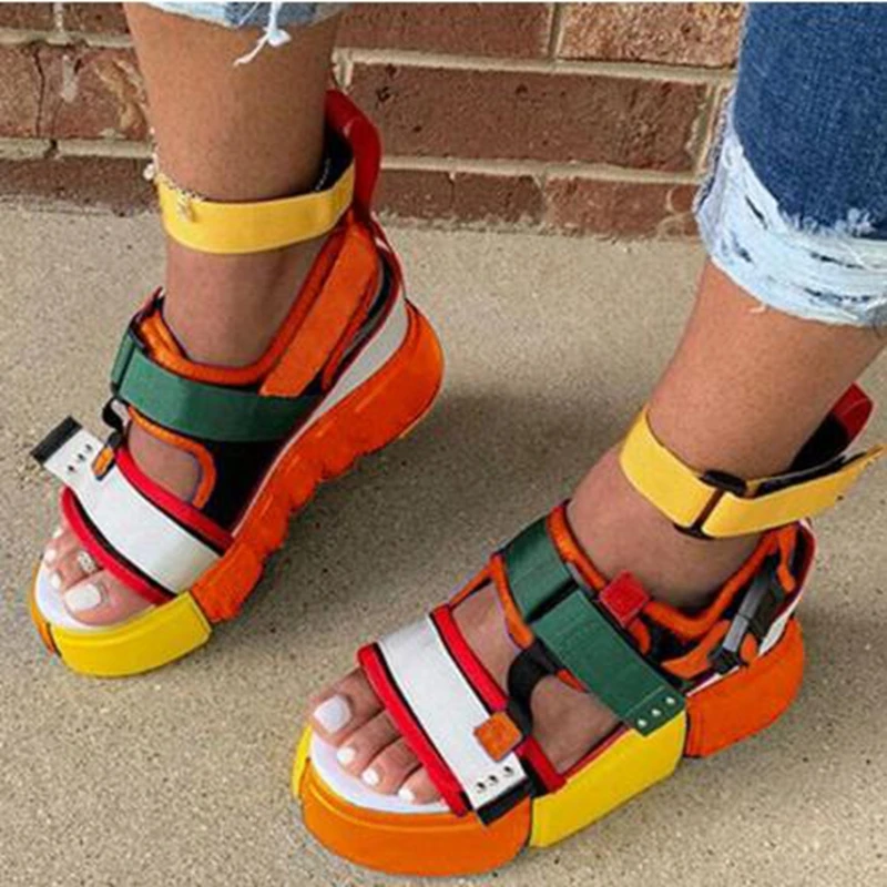 

2023 sandals women's high heels canvas summer women's sandals plus size
