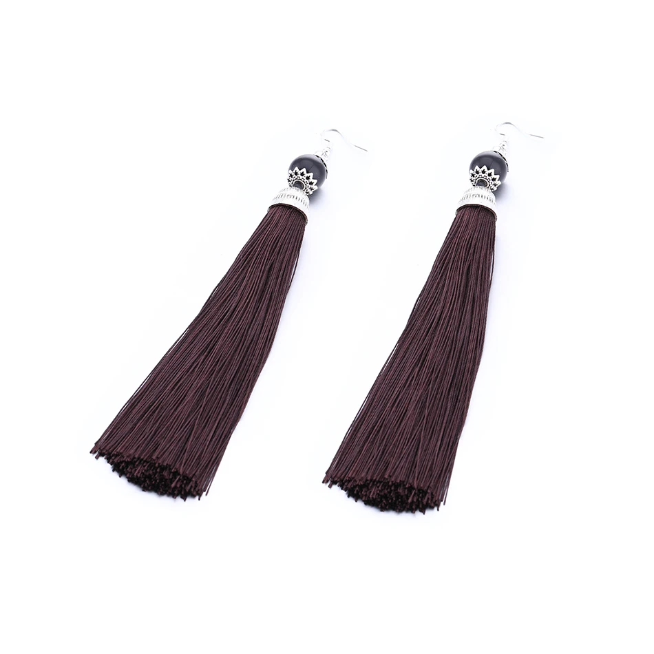 Женские этнические винтажные массивные длинные висячие серьги-Крючки с