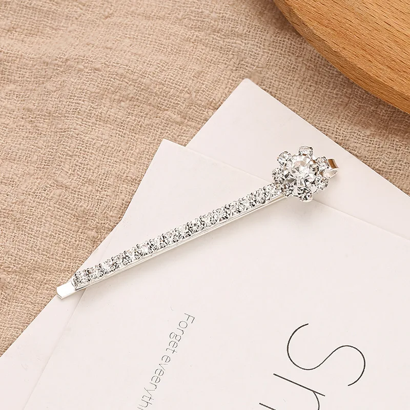 2 шт. женские хрустальные шпильки для волос Стразы с серебристым цветком