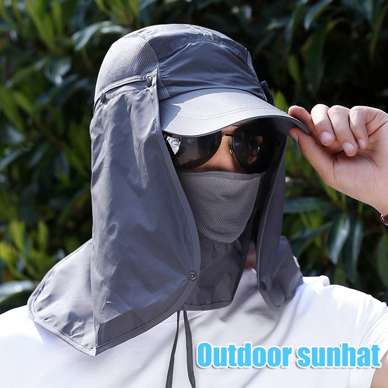 

360 Degree UV Protection Ear Flap Neck Cover Sun Hat Cap for Outdoor Fishing Hunting Hiking
