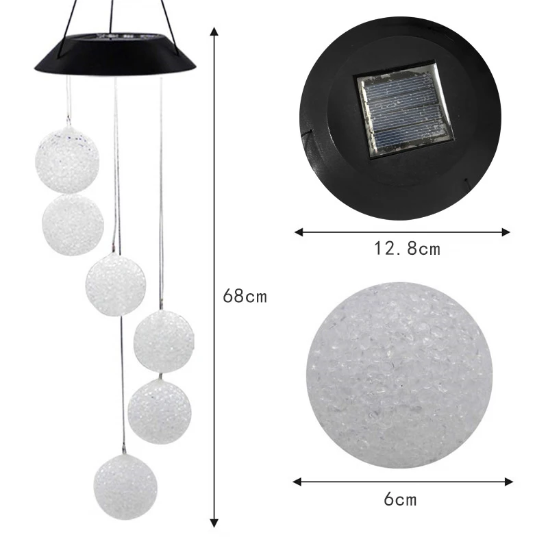 

Kerosene Lamp Solar LED Light String Wind Chime Round Ball Solar Lamp for Garden Courtyard Decor Curtain Lamp Home Decoration