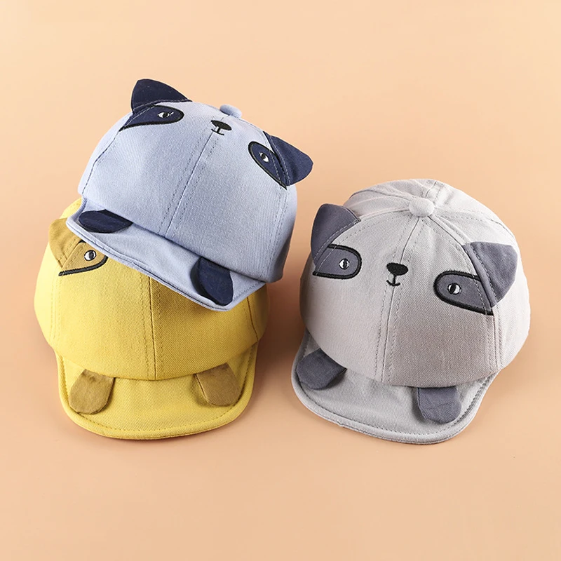 Детские Бейсбольные кепки с ушками милая летняя шапка для маленьких мальчиков и