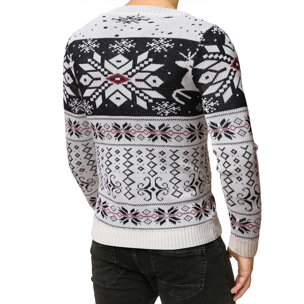 Новый Рождественский свитер для мужчин брендовый теплый пуловер с принтом