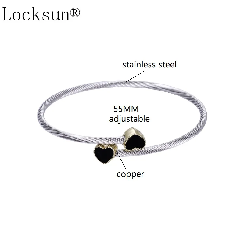 Locksun новые черные кольца с двойным сердцем 585 обручальное кольцо из розового