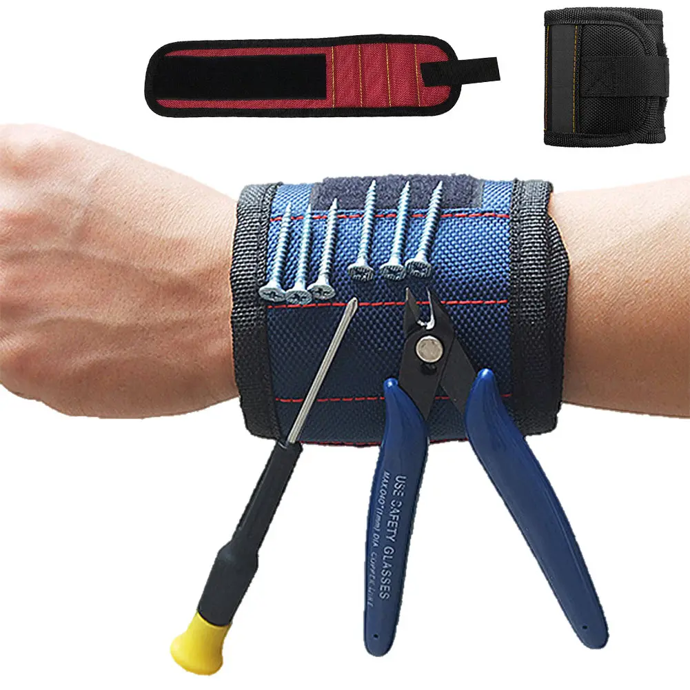 

Fashion Strong Magnetic Wristband Adjustable Wrist Support Bands For Screws Nails Nuts Bolts Drill Bit Holder Tool Belt TWEL889